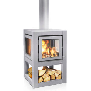 Quaruba L Mobile - Stainless Steel (Silver), 4-Glass Windows