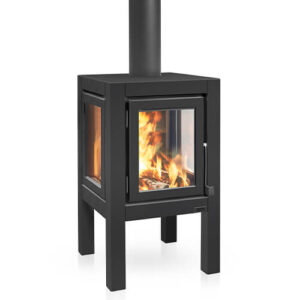 Quaruba XL - Black Painted Stainless Steel, 4-Glass Windows