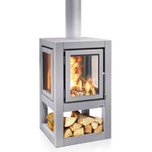 Quaruba XL Mobile - Stainless Steel (Silver), 4-Glass Windows
