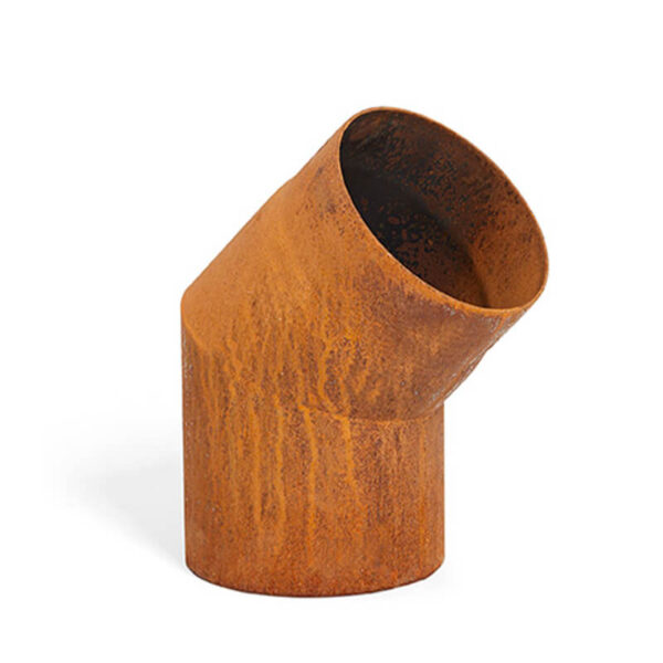 Rb73 rusted corten steel 45 degree flue pipe bend