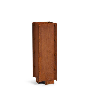 Square 50cm Flue Pipe - Rusted CorTen Steel